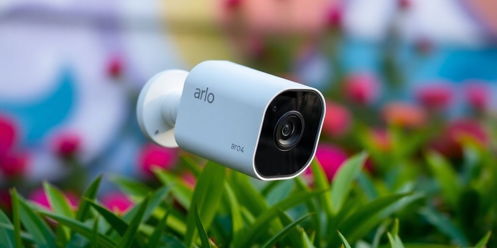 دوربین بیسیم Arlo Pro 4 Spotlight در فضای باز