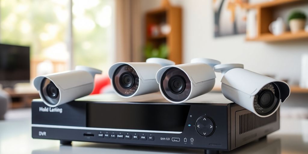 تصویر DVR با اتصالات دوربین در خانه